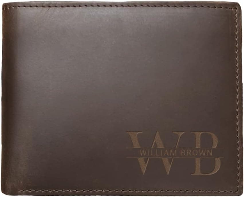 Personalized Leather Wallet — Engraved