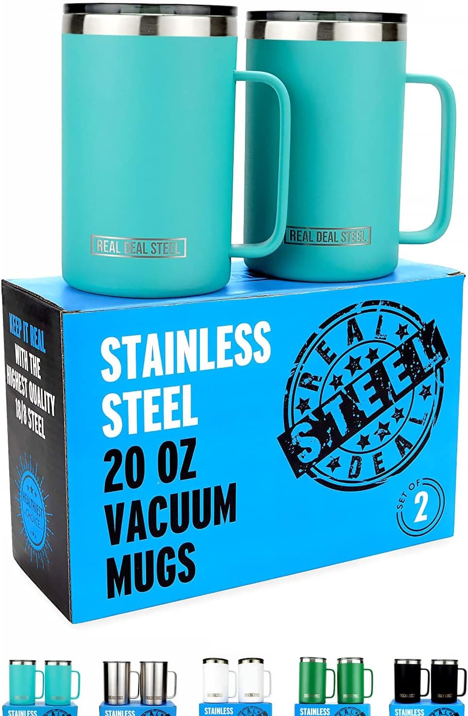 Double-Wall Stainless Camping Coffee Mug — 20 oz