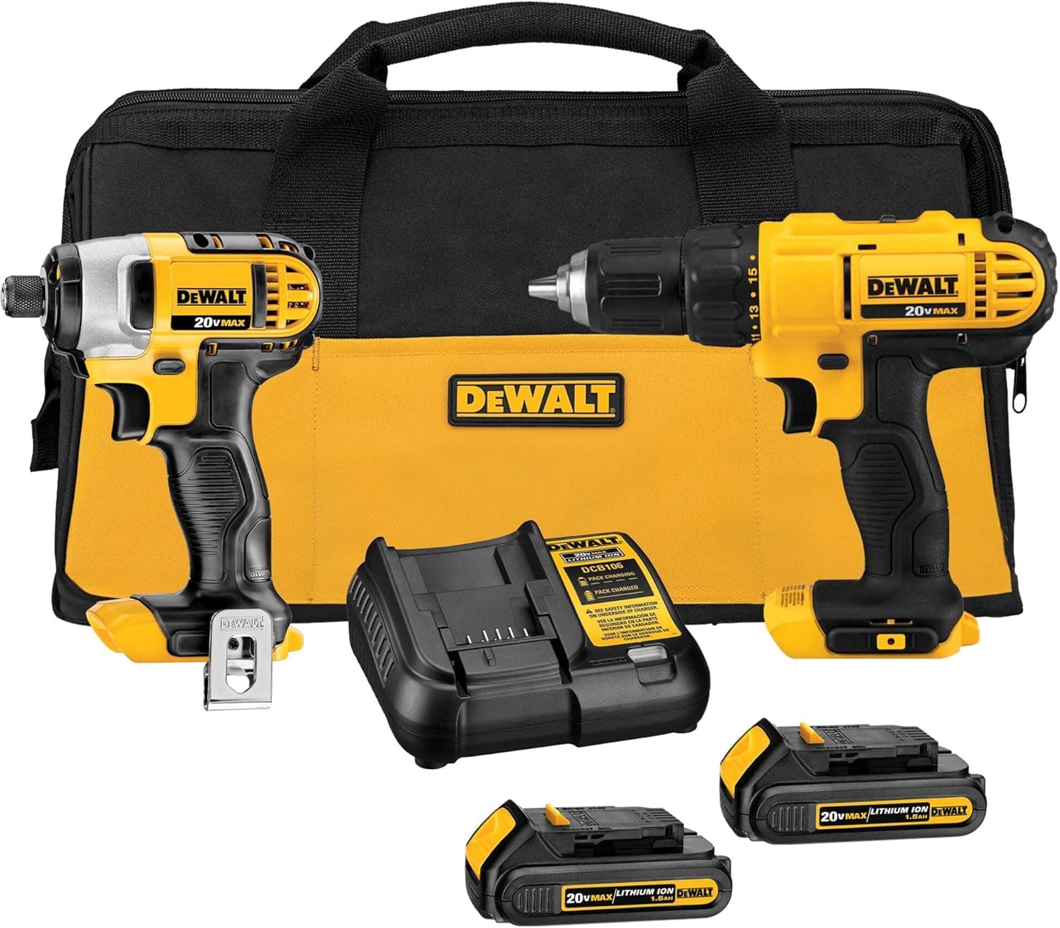 DEWALT 20V MAX Drill/Driver Combo Kit with 2 Batteries