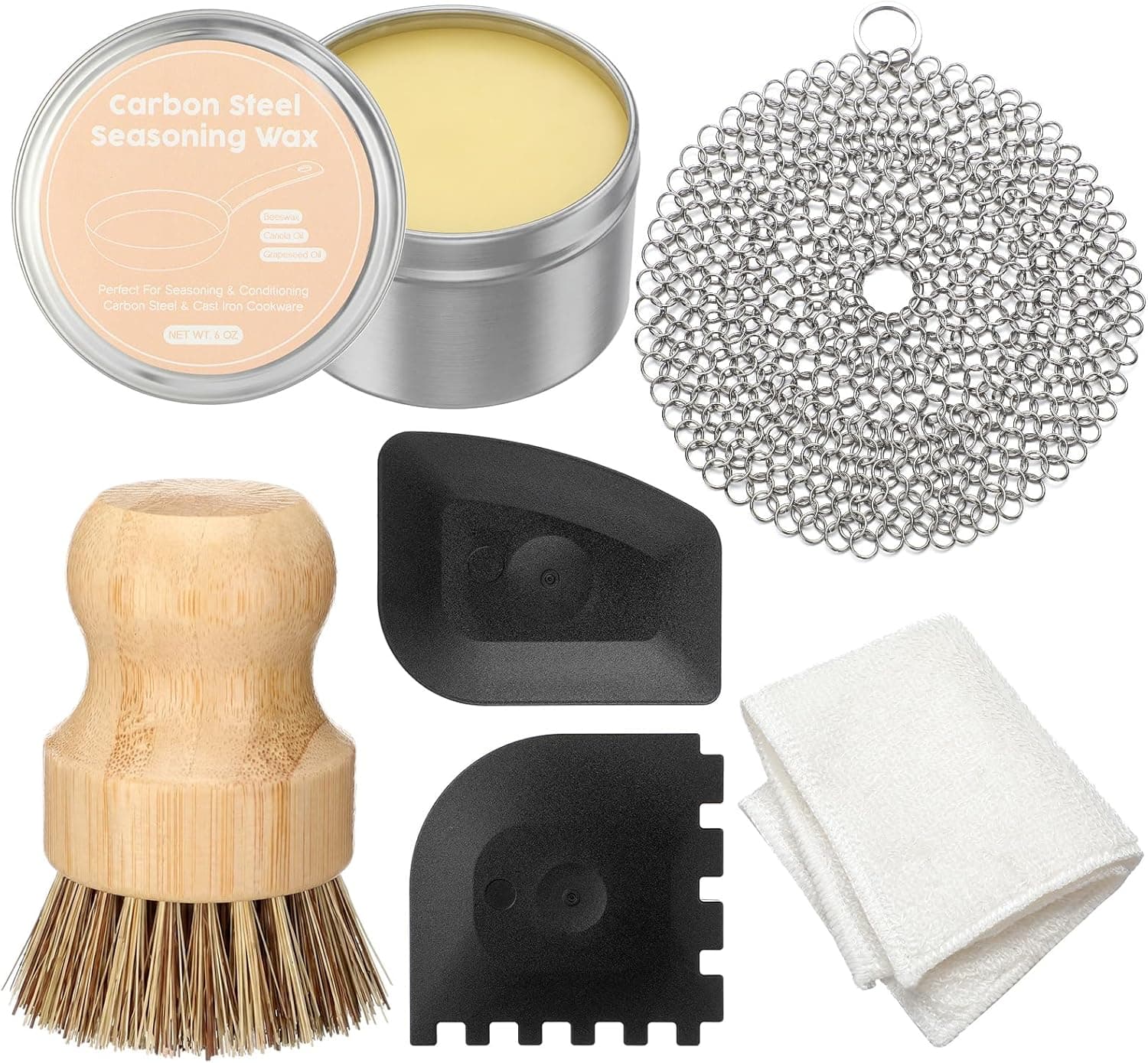 Cast Iron Skillet Cleaning & Seasoning Kit